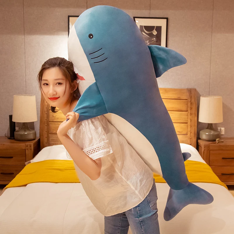 

60-120CM Large Shark Stuffed Animal Plush Toy Doll Creative Home Sofa Ocean Shark Toy Doll Children's Birthday Gifts