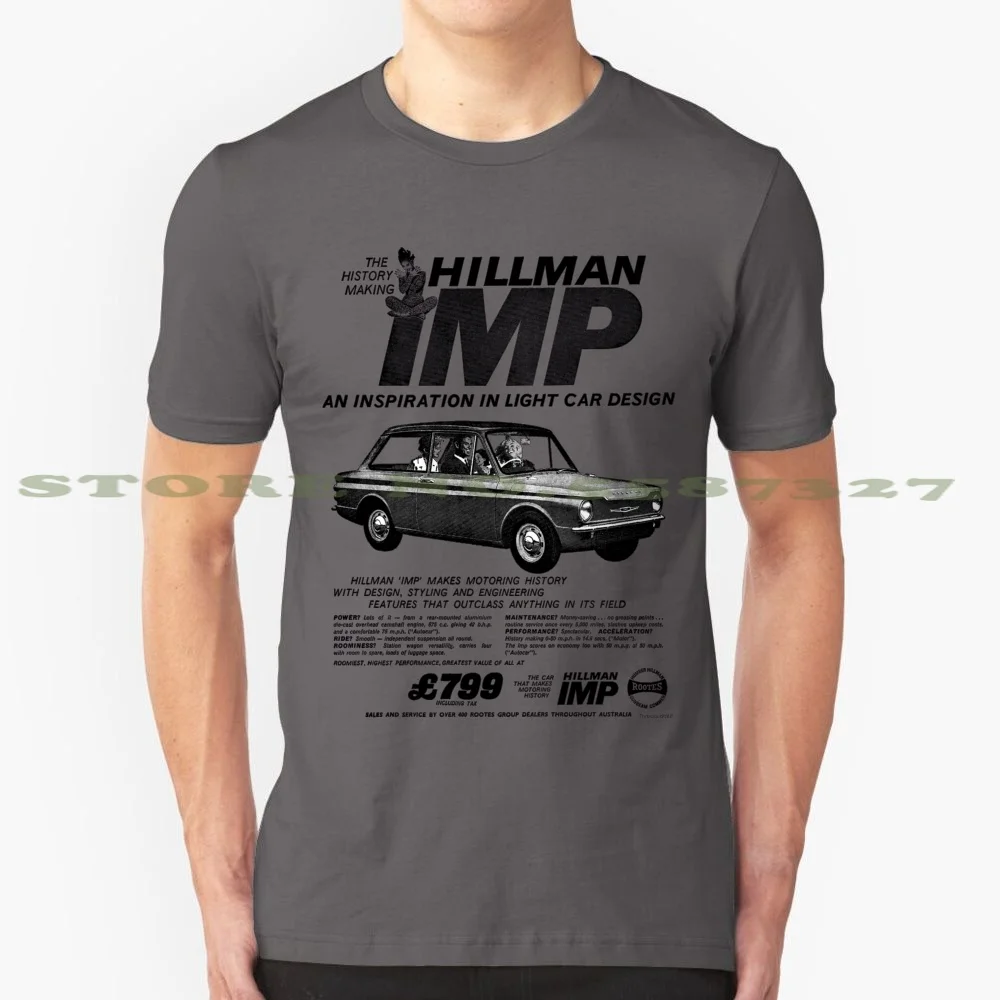 Hillman Imp 100% Cotton T-Shirt Hillman Imp Rootes Group Chrysler Talbot Mini Metro 1960S 1970S Cars British Scottish Small Dad