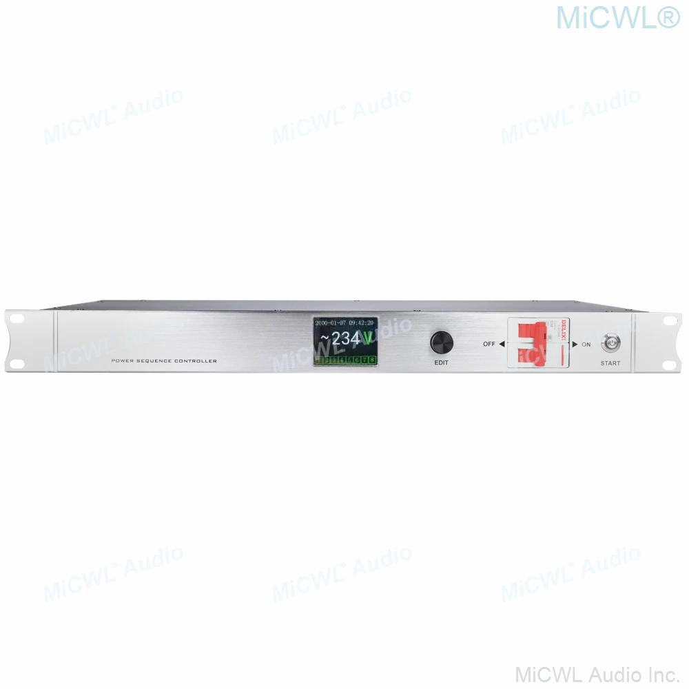 MiCWL 8 قناة LCD تسلسل الطاقة تحكم 1U رف جبل 30A 6000 واط مكيف عرام حامي مع منظم الهواء التبديل