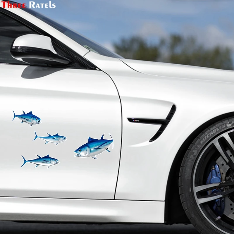 Three Ratels FTC-912 Bluefin Tuna Fish Fishing Car Stickers Auto Decals 3d Styling Motorcycle Decal Accessories