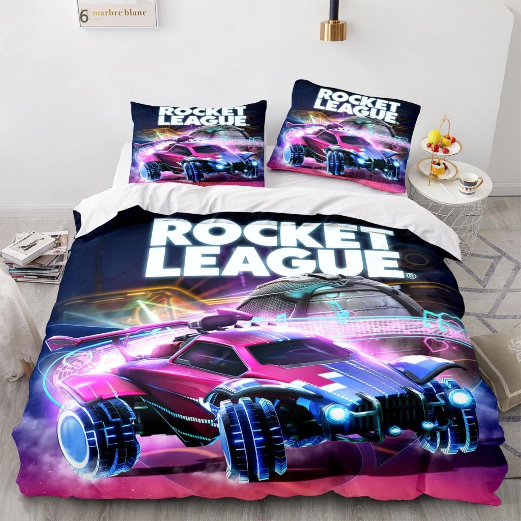 New Rocket League Bedding Set Bedspread Single Twin Full Queen King Size Car Rocket League Bed Set Aldult Bedroom Duvetcover