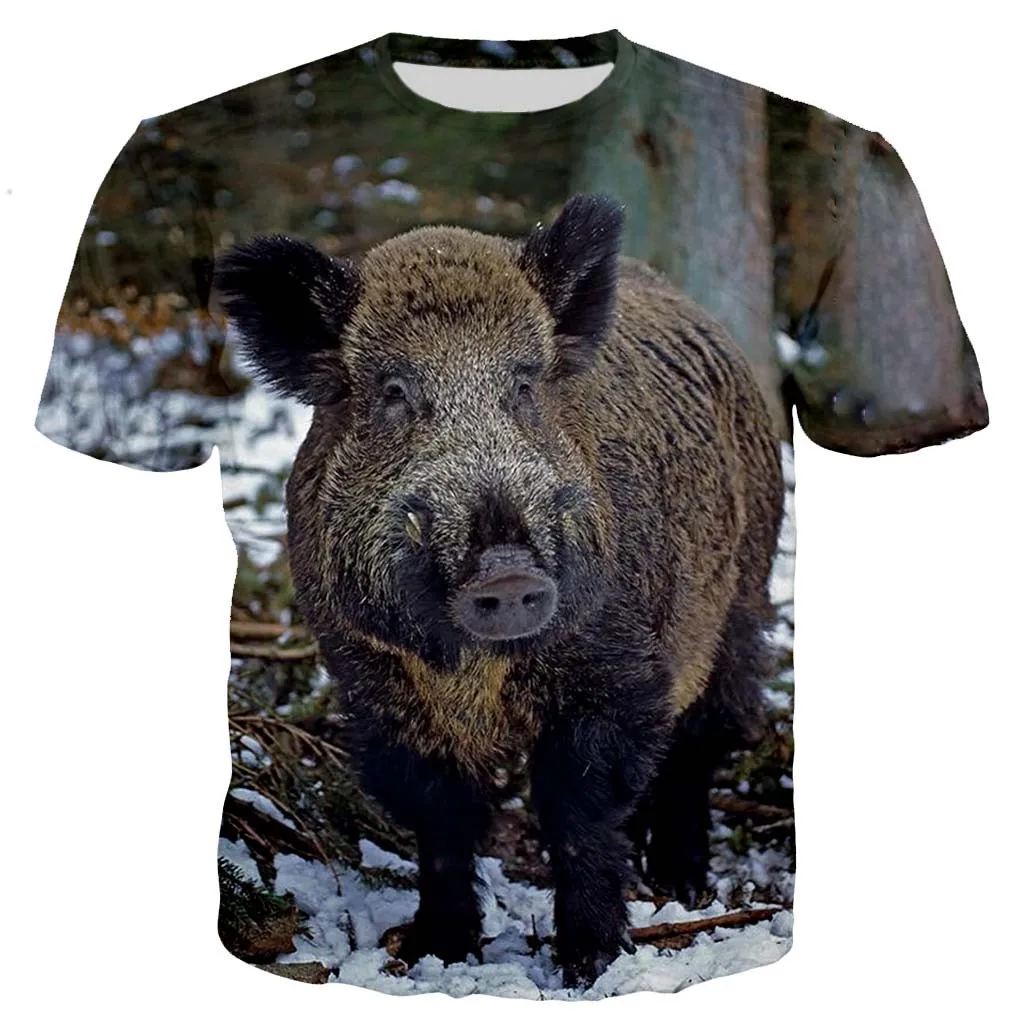 Wild Boar Men/women New Fashion Cool 3D Printed T-shirts Casual Style T Shirt Streetwear Tops Dropshipping