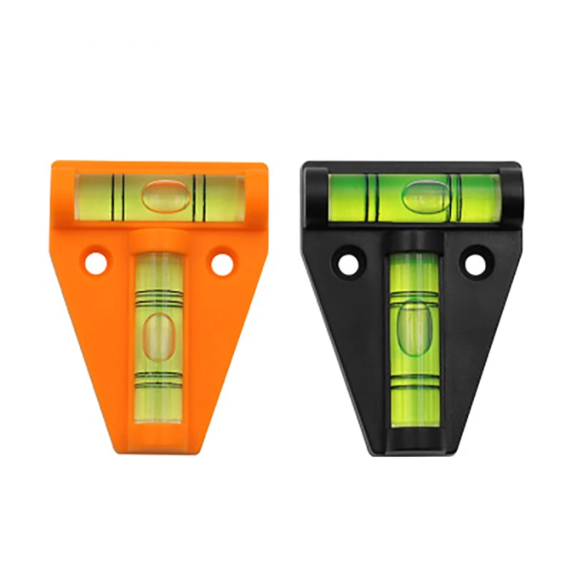 2pcs Horizontal Plastic Mini T Type Spirit Level T-type Scope Triangle Level Measuring Kit Bullseye Level Bubble Inclinometer