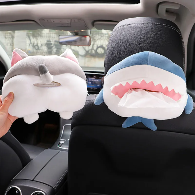 

Car Tissue Box Pumping Creative Cute Car Hanging Sun Visor Armrest Box Car Tissue Bag Car Interior Ornaments