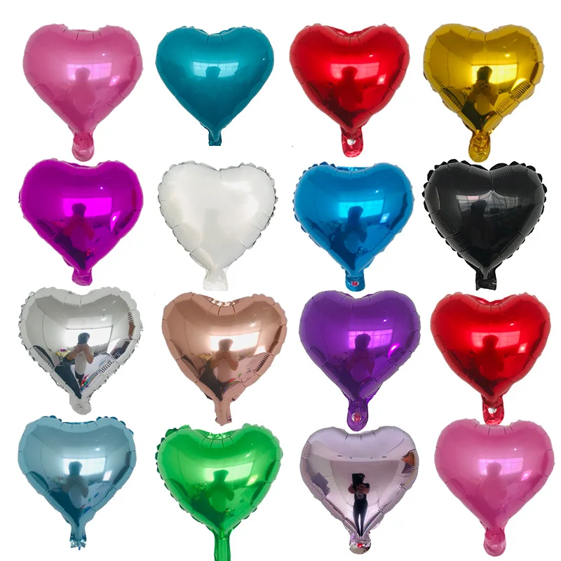 10pcs 10inch heart love aluminum foil balloon baby shower child birthday party wedding  decor supplies air balloons Globos