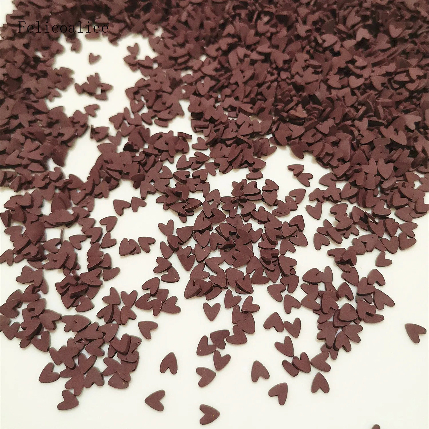 20g Polymer Heiße Ton Streusel Braun Herz für DIY Handwerk Tiny Nette Zubehör – Detail 8