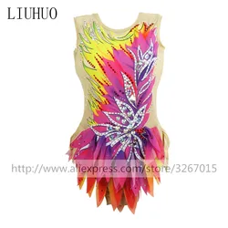 LIUHUO Figure Skating Dress Women's Girls' Ice Skating performance Rhythmic gymnastics competition Sleeveless Multicolor Dance