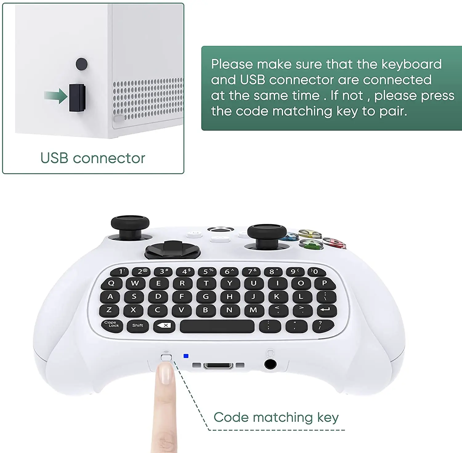 Teclado controlador com áudio para xbox série x/s xbox one s sem fio 2.4g usb gamepad chatpad com áudio e entrada de fone de ouvido
