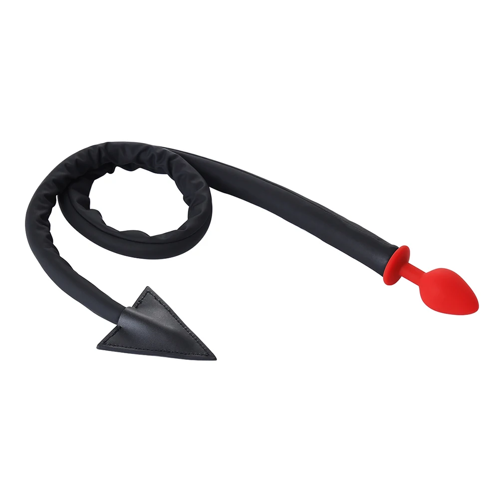 Black Devil Tail Adult Products Slave Cosplay Butt Plug Silicone Red Anal Plug Whip Anal Apparatus Anal Plug Bondage SM Sex Toys