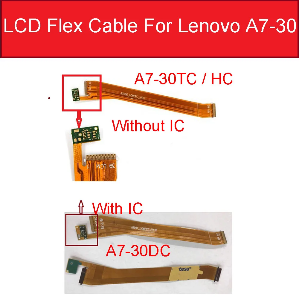 

LCD Flex Cable For Lenovo Pad A7-30 A3300 A7-30DC A7-30TC /HC Tablet LCD Panel Connect motherboard Flex Ribbon replacement Parts