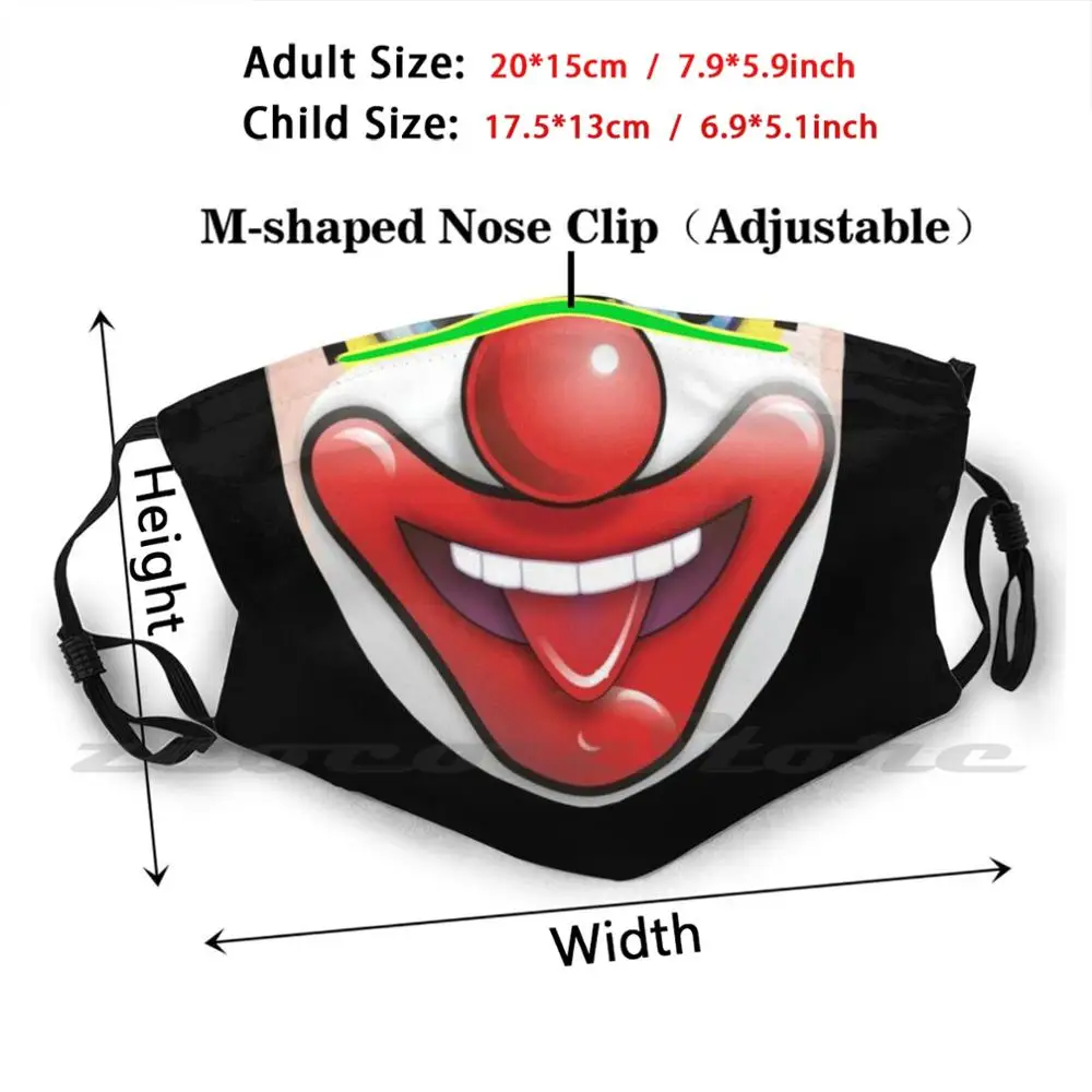 Clown Maske 1 Maske Tuch Waschbar DIY Filter Pm 2,5 Erwachsene Kinder 19 Ppe Quarantäne