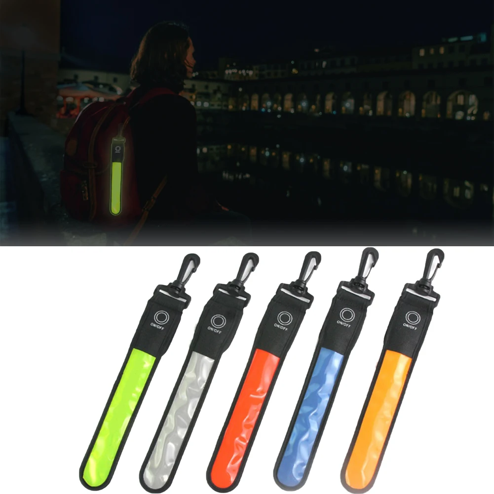 Bag LED Reflective Strap Safety Light Pendant For Outdoor Sports Riding Night Running Mountaineering