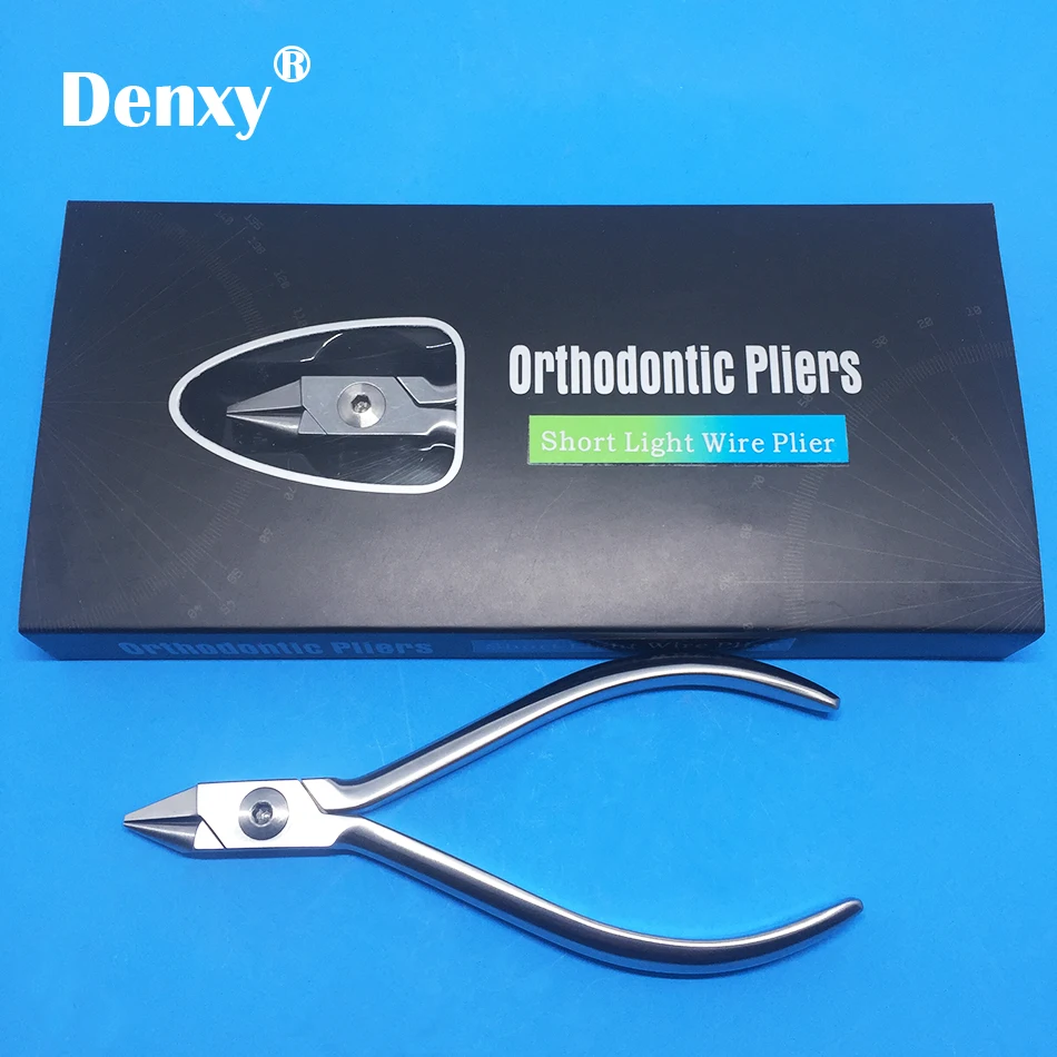 Denxy 1pc dental ortodontyczne krótki przewód światła szczypce kleszcze ortodontyczne kleszcze dentysta szczypce instrumenty ortodontyczne