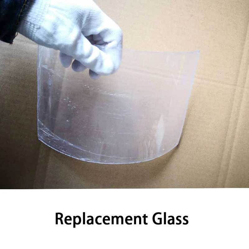 Curved Glass Face Screen for Sandblasting Mask Replacement Splash-Proof Dust-Proof Painting Mask Transparent Safety Lens