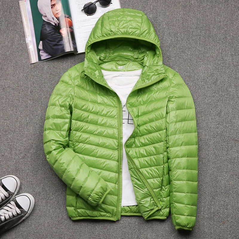 0-10 ℃ erkekler kış ördek uzun kaban Ultralight kapşonlu kabarık aşağı ceketler erkek taşınabilir rüzgar geçirmez sıcak Parkas erkek giyim 5xl 6XL