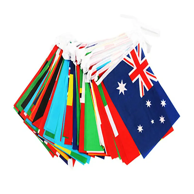 ZXZ world bunting flag 14*21cm 20*30cm 100 200PCS Football Soccer National Flag world country flags Bunting small world flags