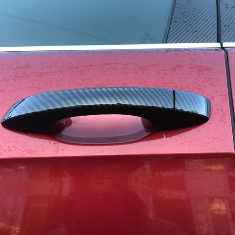 Door Handle Cover Trim Handles Covers for Skoda Karoq 2018 2019 2020 Plastic Imitation Carbon Fiber Accessories - view 6