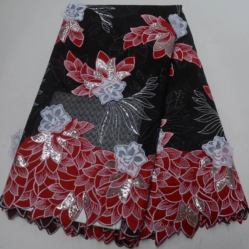 

Free shipping (5yards/pc) Newest arrival African organza lace fabric with wonderful 3D flowers and sequins for party dress OP51