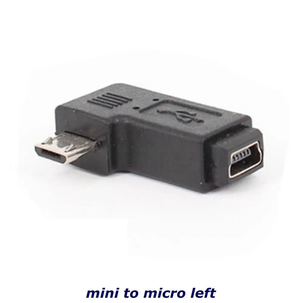 Mobile Phone Micro USB Male to Female Mini 5pin Female Male 90 Degree Adapter Charger Connector Converter Adapter Wholesale