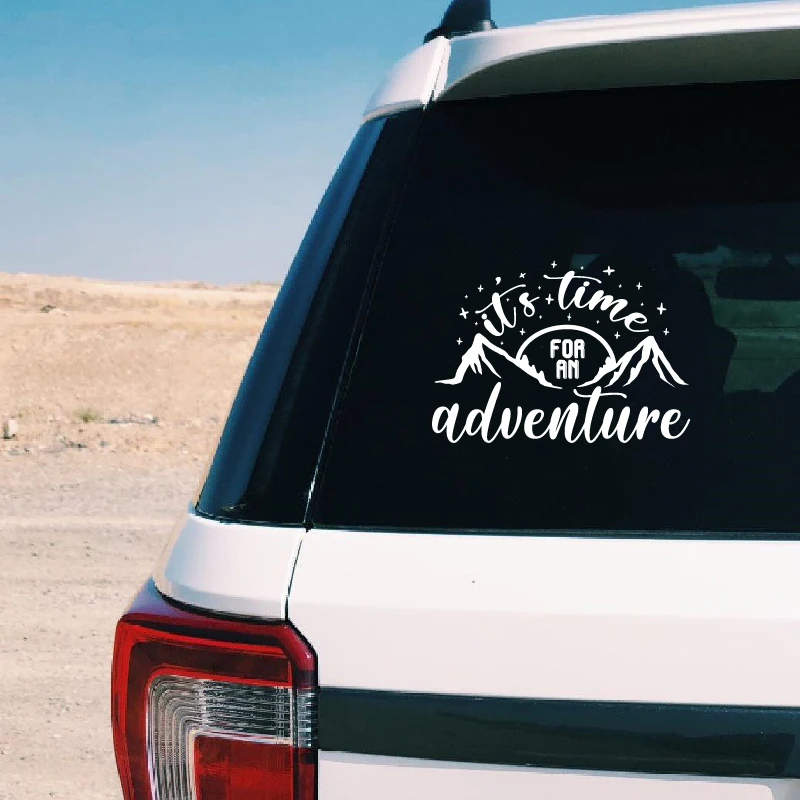 Get Wild Adventure Quote Vinyl Sticker For SUV RV Camper Car Decor, Trees Forest Laptop Decals for MacBook Air/ Pro Decoration