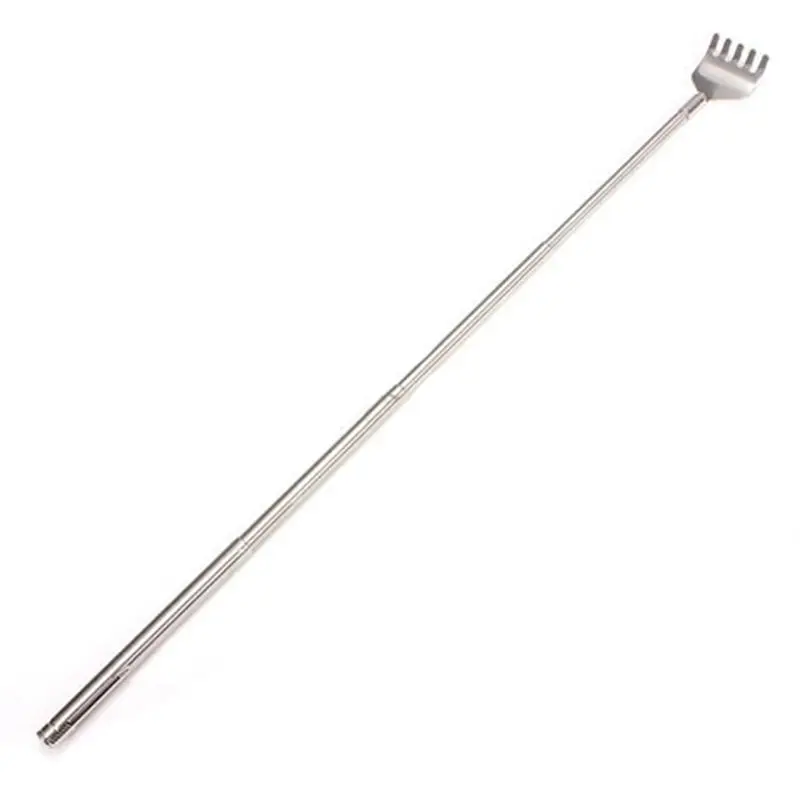 1pcs Stainless Steel Telescopic Back Scratcher Telescopic Pen Clip Portable Back Scratcher Itch Massage Tool