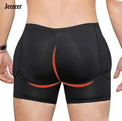 Jececer Sexy Hip Butt Lifter Padded Underpants Shapewear Panties Black Boxer Fake butt Shapers Underwear Shorts For Men