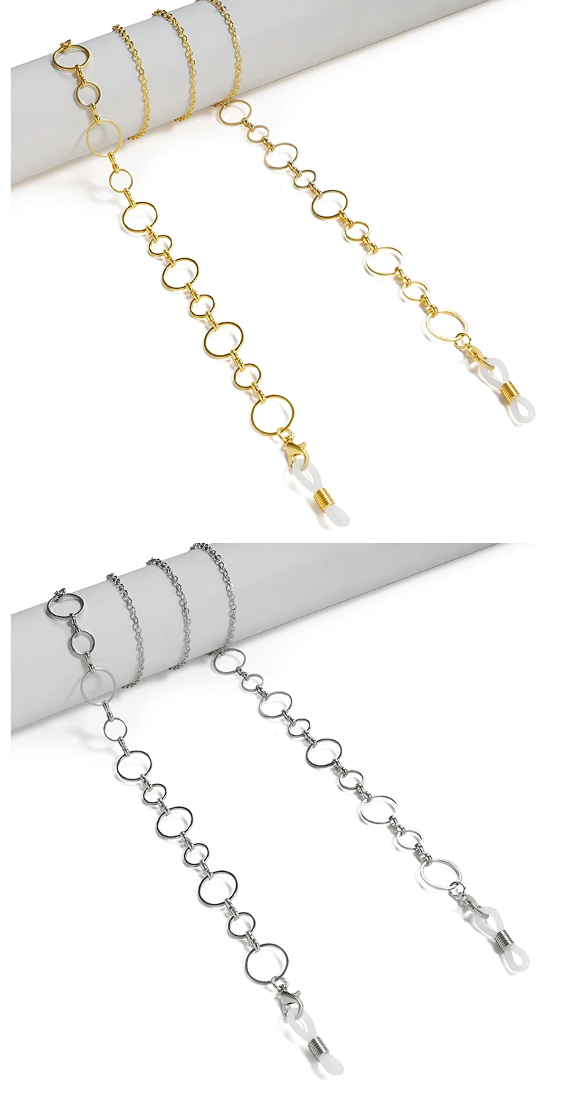 Chichain Damen-Brillenketten aus Metall, schicke Sonnenbrillen-Metallhalskette für Damen, modische Brillen-Halskette für Damen – Detail 5