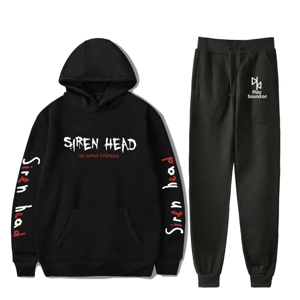 

Siren Head New Print Two Piece Set Women Men sweatshirt Long Sleeve Hoodies+Long Pants Fashion Casual Suit Tracksuit boy hooded