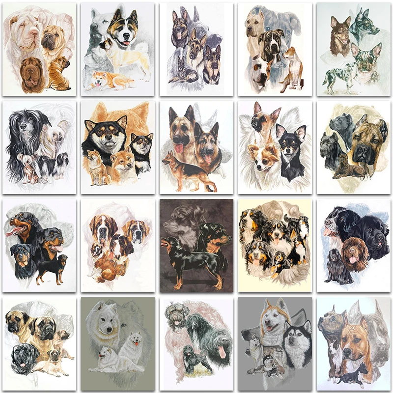 

Diamond Painting Kit Paint Animals dog Husky Shepherd Bulldog Full Square&Round embroidery mosaic Cross stitch Home Decor Sale