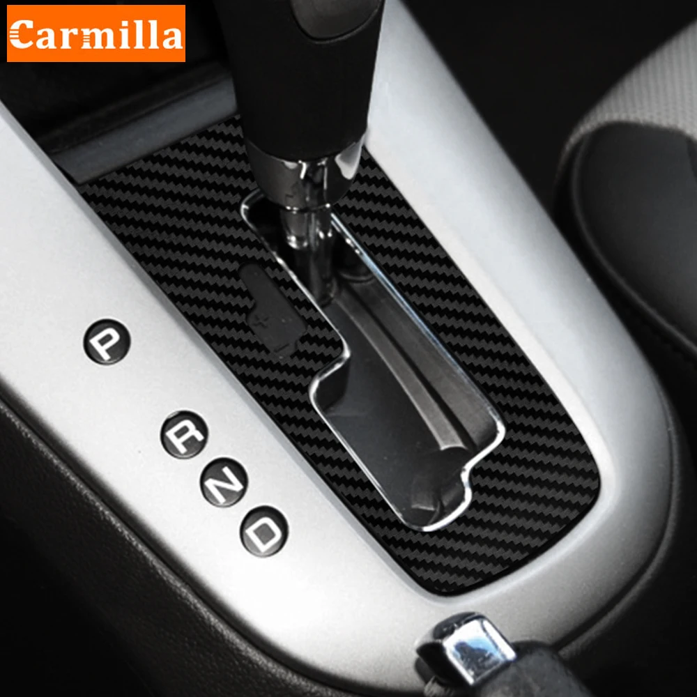 Carbon Fiber Interior Car Gear Head Shift Panel Cover Sticker for Chevrolet Cruze Sedan Hatchback AT LHD 2009 - 2014 Stickers