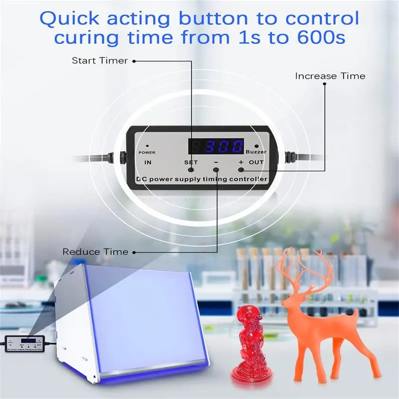 SUNLU UV Resin Curing Box For LCD DLP SLA 3D UV Resin Printed Models\' Curing With 360 Degree Turntable Timer Control