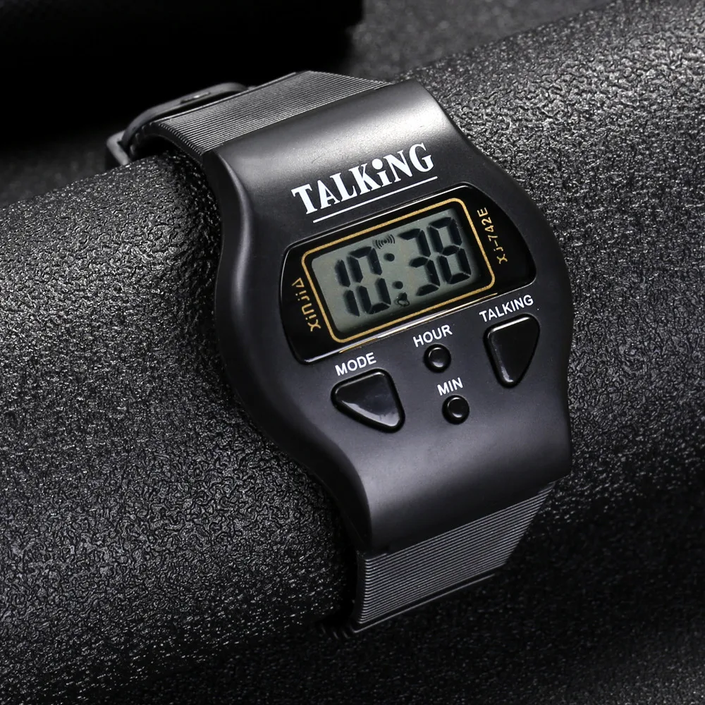 French Talking Wristwatch Electronic Sports Watche with Alarm 742F