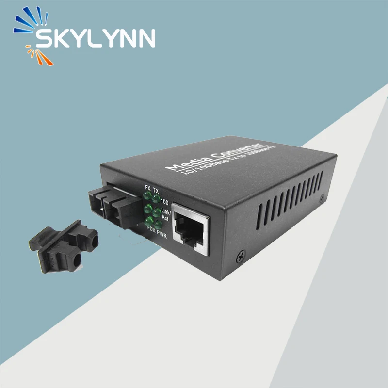 5 Pcs Optical Fiber Media Converter 100 Mbps Single Port UTP/STP RJ45 to Multimode SC Connector 2Km