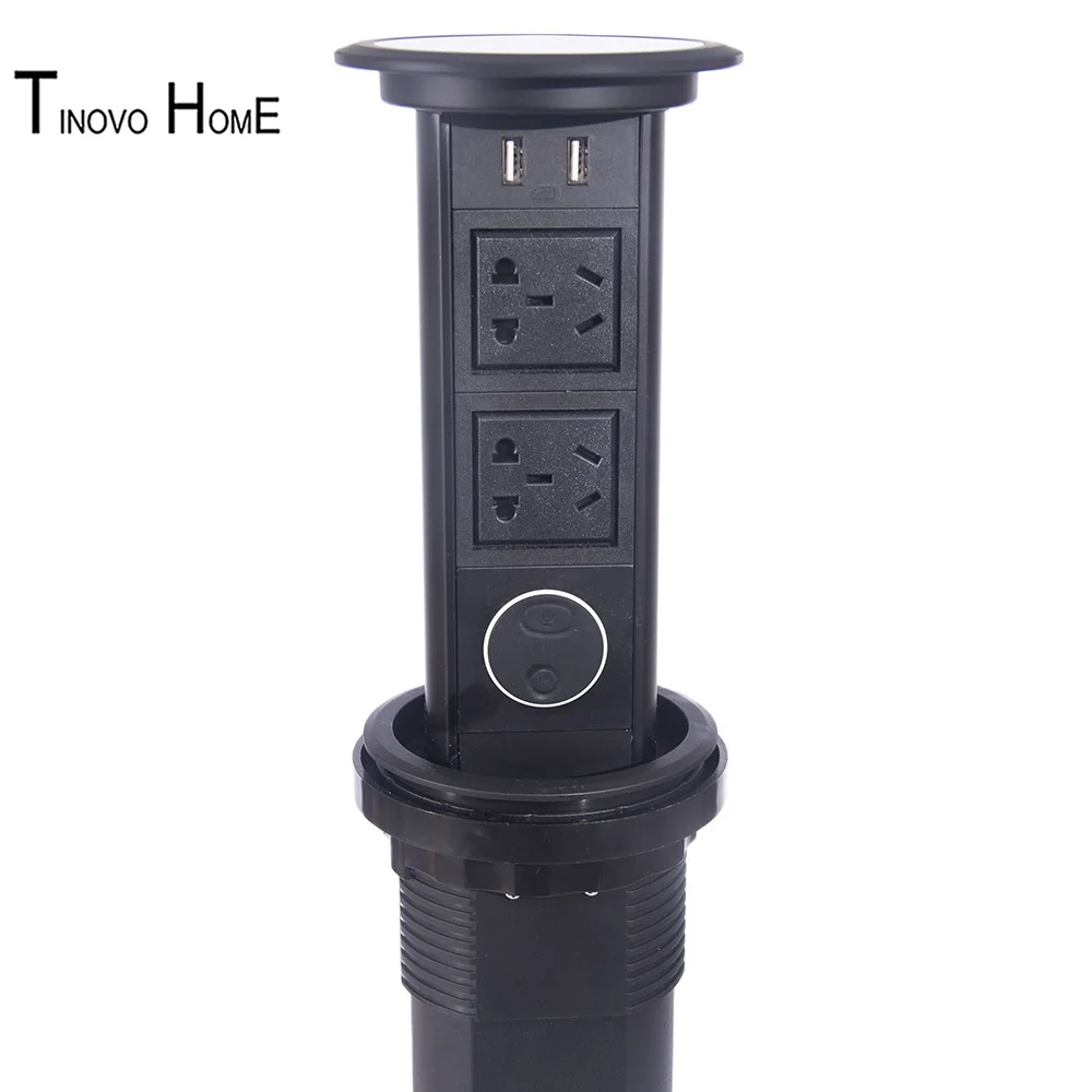 one key to turn on Electric lifting socket / Smart sensor switch/ Bluetooth speaker 2-position power jack with USB charging