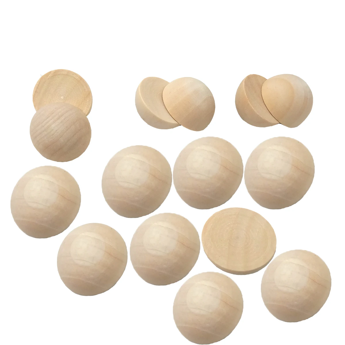 

Unfinished 35mm Half Wooden Round Beads No Hole Hemispherical Natural Wood Ball Sticker Patch Cabochon Charm Jewelry Findings