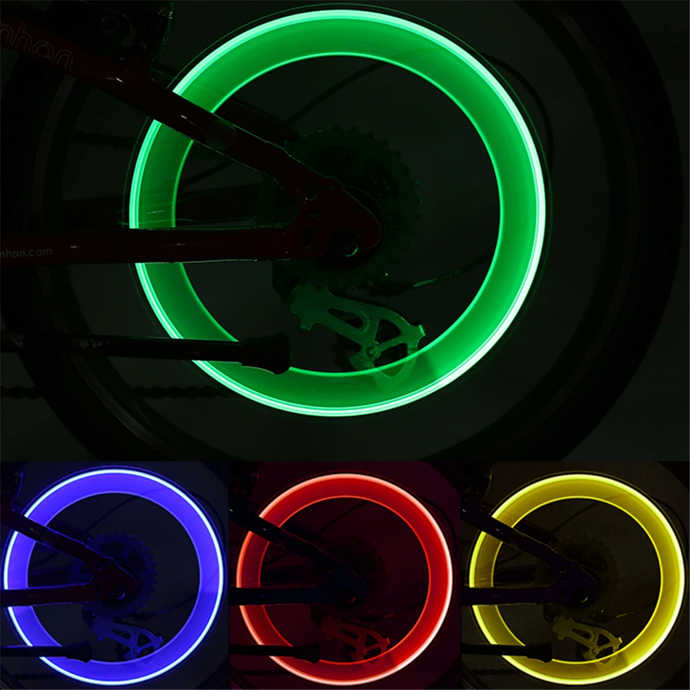 1Pcs Bicycle Lights Motion Sensor LED Lights with Batteries for Road MTB Mountain Bike Tyre Tire Valve Cap Bicycle Accessories