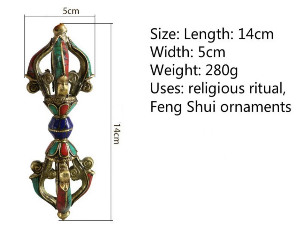 Copper Statue Religious Ritual Buddha Nepalese Handmade Five-strand Diamond Turquoise Konjac Copper Ware Home Decoration Figu