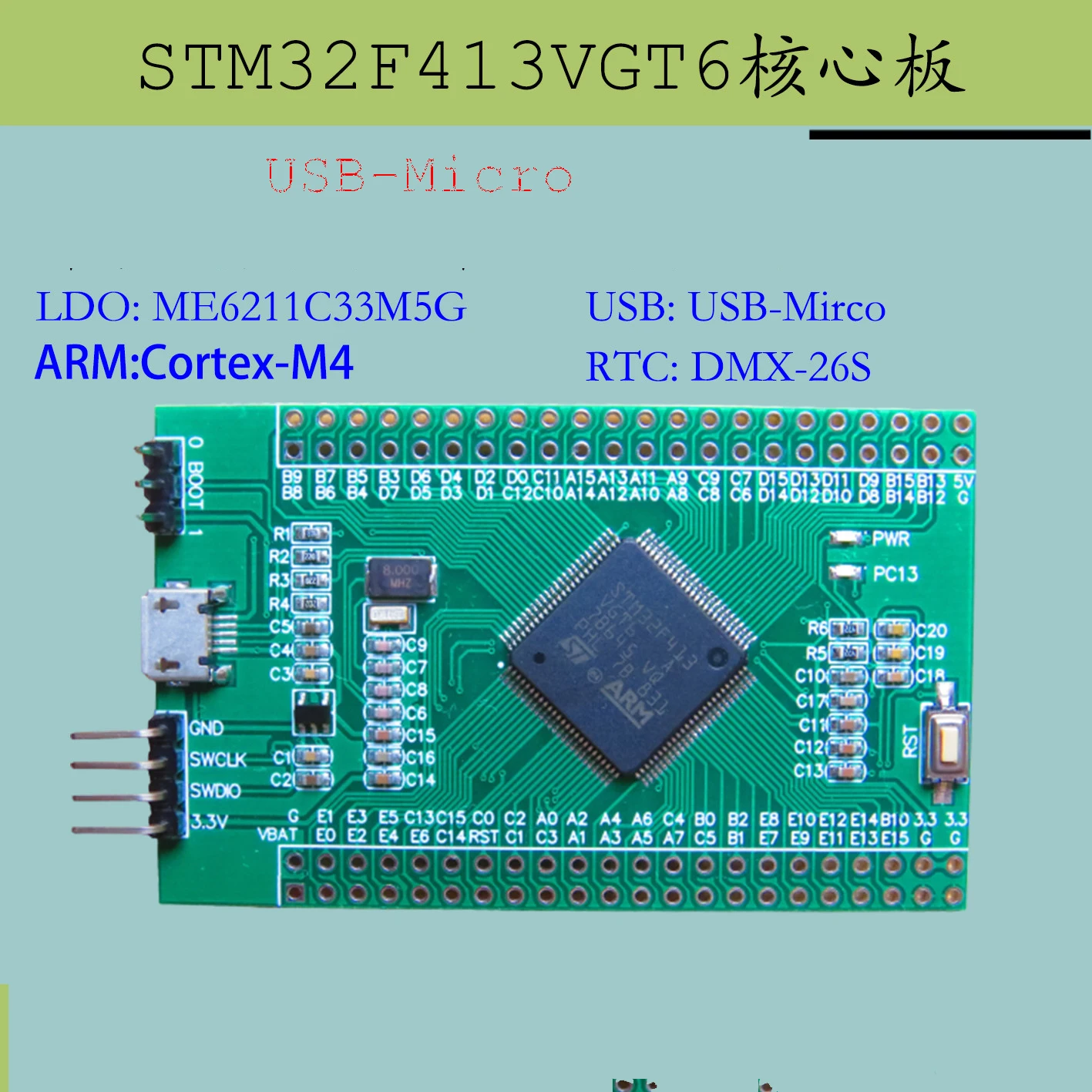 Stm32f413vgt6 Core Board High Capacity Microcontroller F413 High Performance Evaluation Board