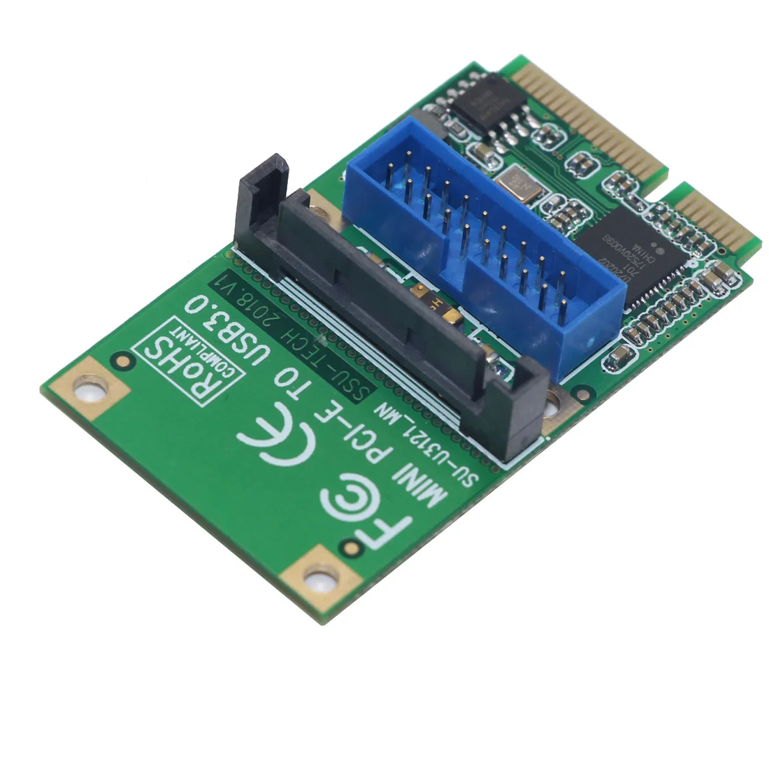 

Mini PCI-E to USB 3.0 Adapter Card MINI PCI Express to 19-Pin / 20pin USB3.0 Expansion Card 15pin SATA Power Port for Desktop PC