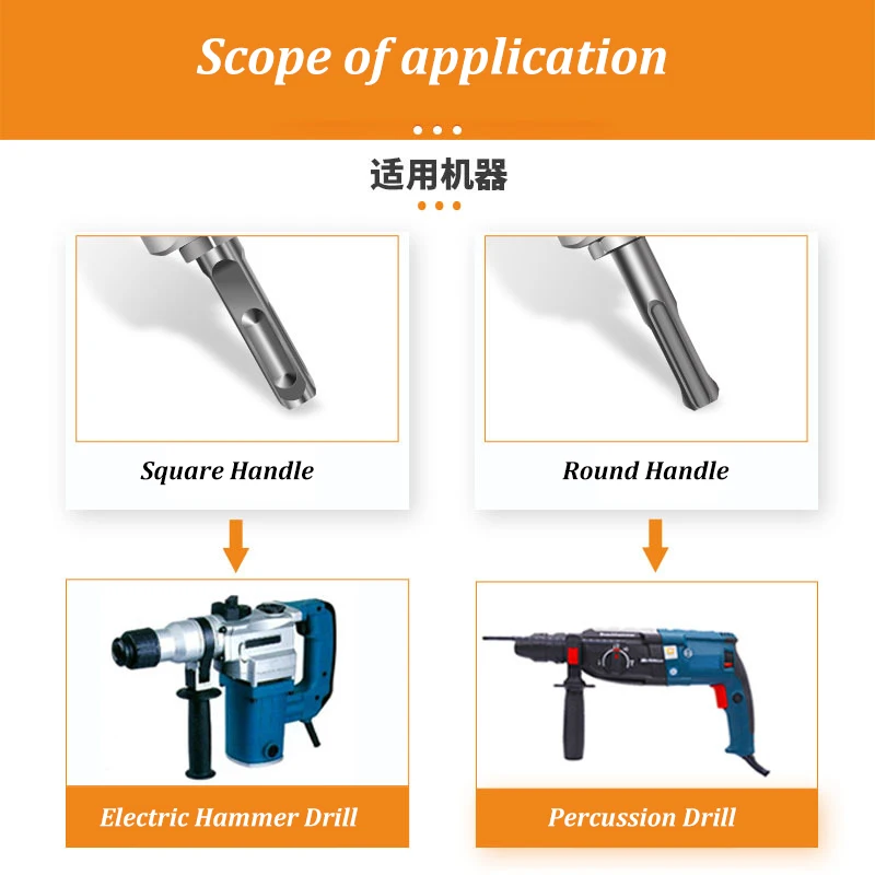 M22 Square/Round Handle Electric Hammer Drill Adapter Rhinestone Drill Connecting Rod Percussion Drill Power Tool Accessories Ar