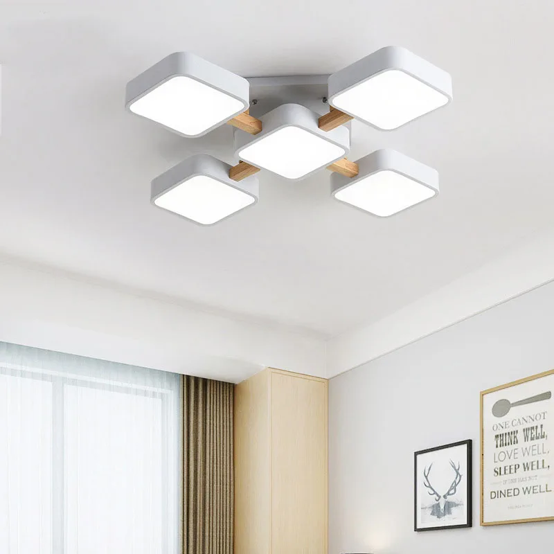 New Modern Bedroom Ceiling Light Kitchen Office Square Chandelier Study Corridor Villa Lighting Tool LED Brightness Adjustable