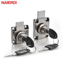 NAIERDI Copper Drawer Locks Cabinet Cupboard Desk Hasp Latch Home Cam Locks With 2 Keys For Wardrobe Furniture Hardware Mailbox