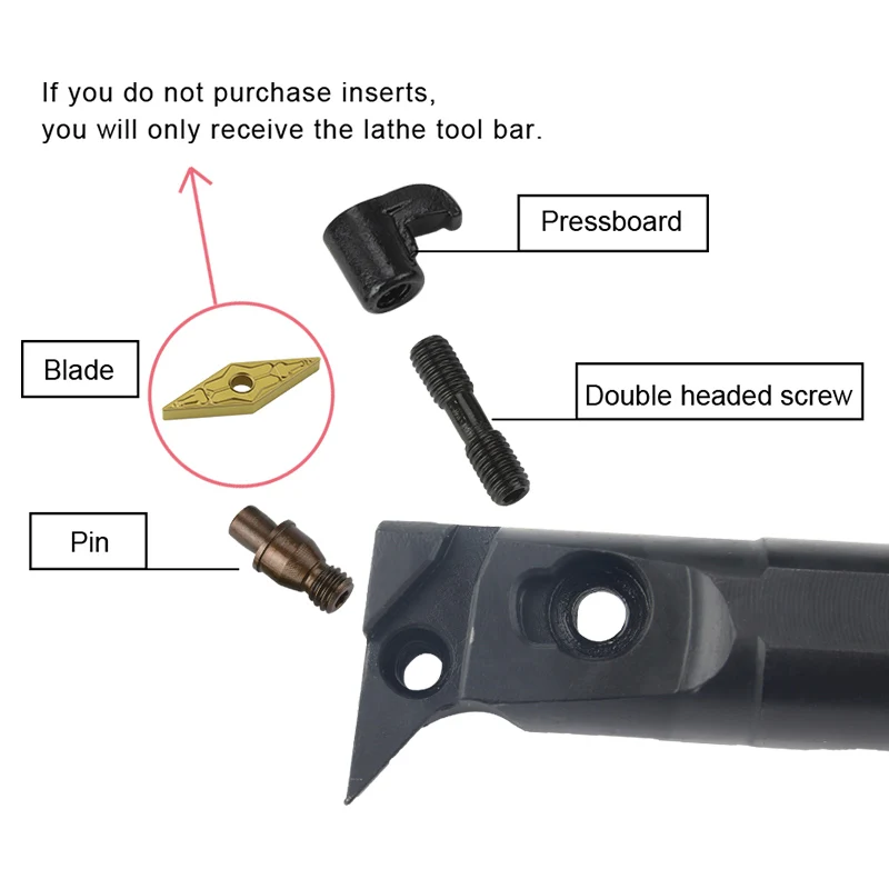 1pc S20R-MVUNR16 S25S-MVUNR16 Internal Turning Tool Holder VNMG16 Carbide Inserts Lathe Bar CNC Cutting Tools Set