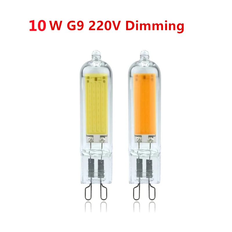 10Pcs/Lot Dimmable 5W 10W G4 G9 COB LED Lamp Bulb AC/110V 220V Glass Light Candle Lights Replace 30W 40W Halogen for Chandelier