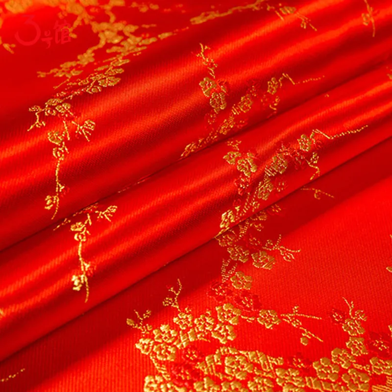 Chiński styl Vintage tkanina żakardowa Cheongsam brokatowa satyna tkanina na szycie sukienki i torby DIY TJ0243