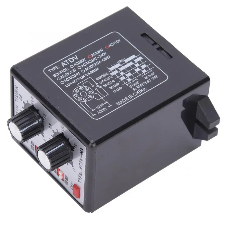 Interruptor de tiempo de Control de perilla profesional, relé de encendido/apagado de alta precisión, Temporizador Doble, probador de múltiples secciones, AC110V/220V