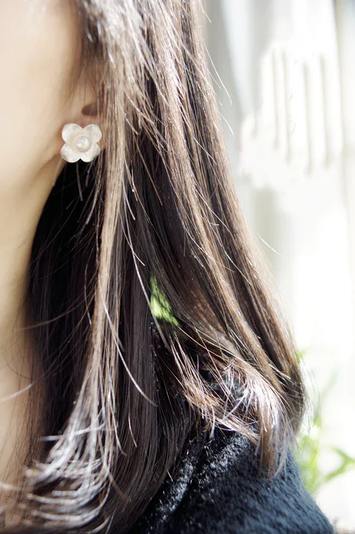 REETI 925 sterling silver kwiat perła stadniny kolczyki dla kobiet elegancka biżuteria ślubna pendientes mujer moda 2019 Brincos — zdjęcie 3