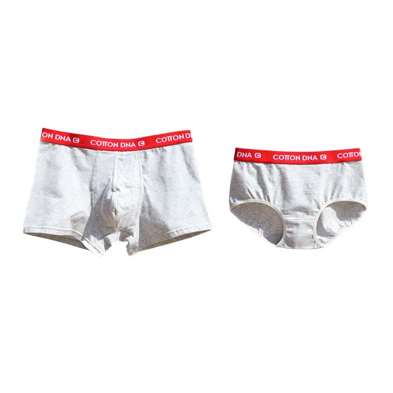 Fashion Cotton Women Male Boxers Solid Underwear Couples Underpants Breathable Soft Mens Cueca Calzoncillos Seamless Panties