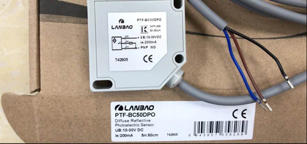 

"Shanghai Lanbao" sensor switch, photoelectric switch PTF-BC50DPO, PNP, normally open