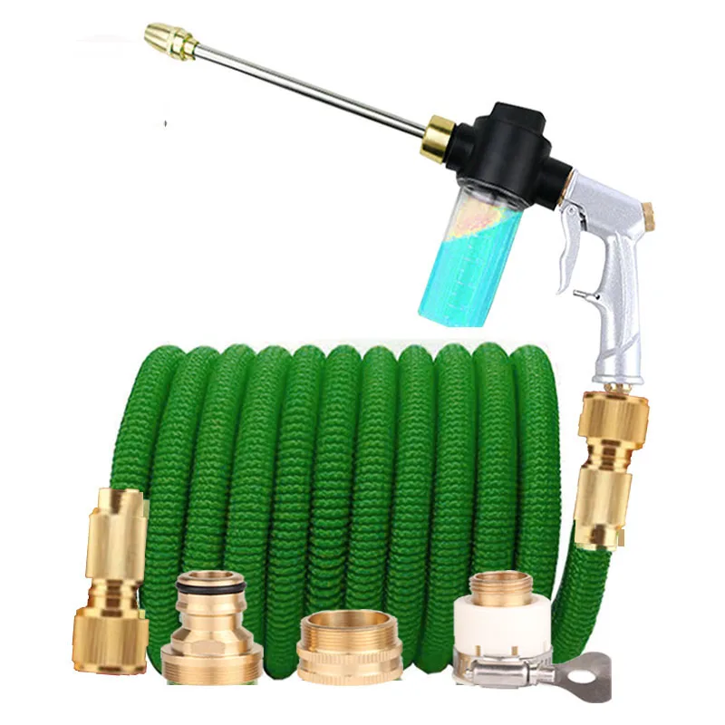 High Pressure Water Gun Hose Garden Irrigation Hose Magic Hose Telescopic Sprayer 1/2 Connector Nozzle Washing Machine Hose